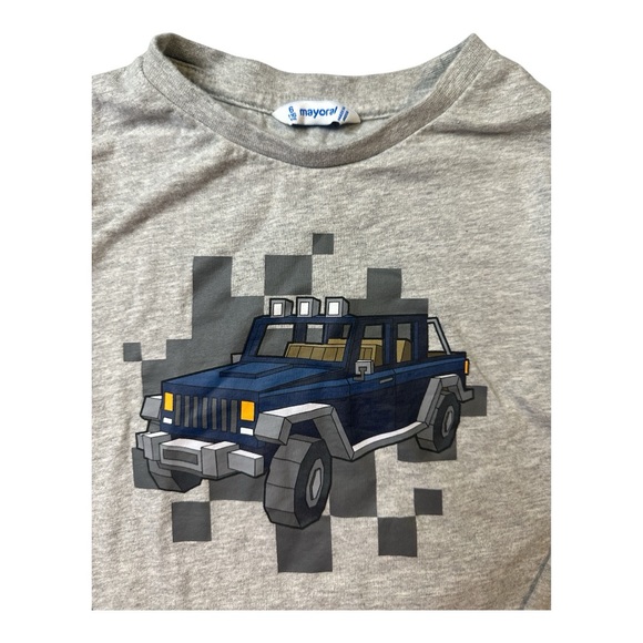 Mayoral Gray Long Sleeve Tee with Graphic Design - Picture 2 of 3